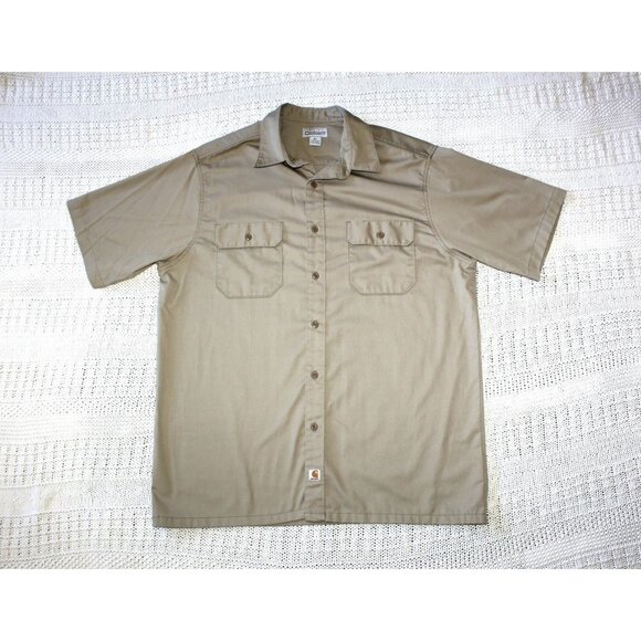 CARHARTT men Work shirt Size XL Short Sleeves Button front Outdoor Grey color - Picture 1 of 7